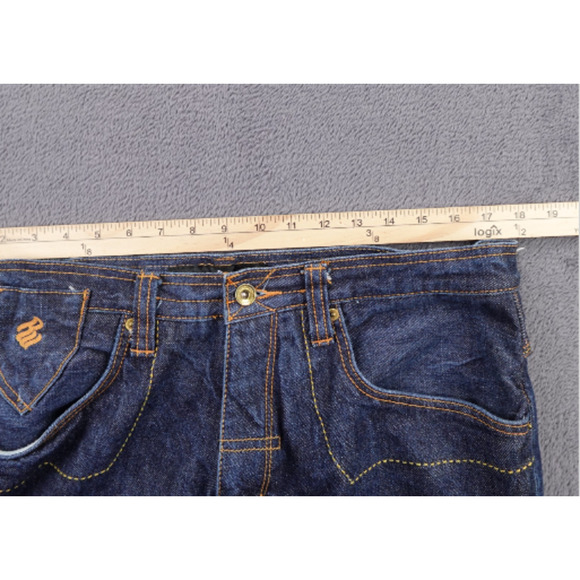Rocawear Jeans Mens 36 Blue Denim Straight Leg Embroidered Back Pocket Hip Hop - Picture 7 of 11